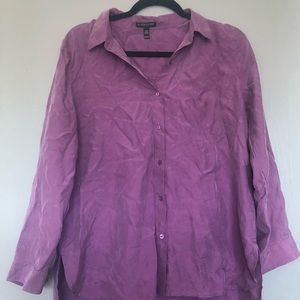 EILEEN FISCHER petite M silk purple blouse (I will give a good steam bf ship)